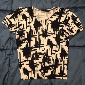 The Limited black and white short sleeve cardigan